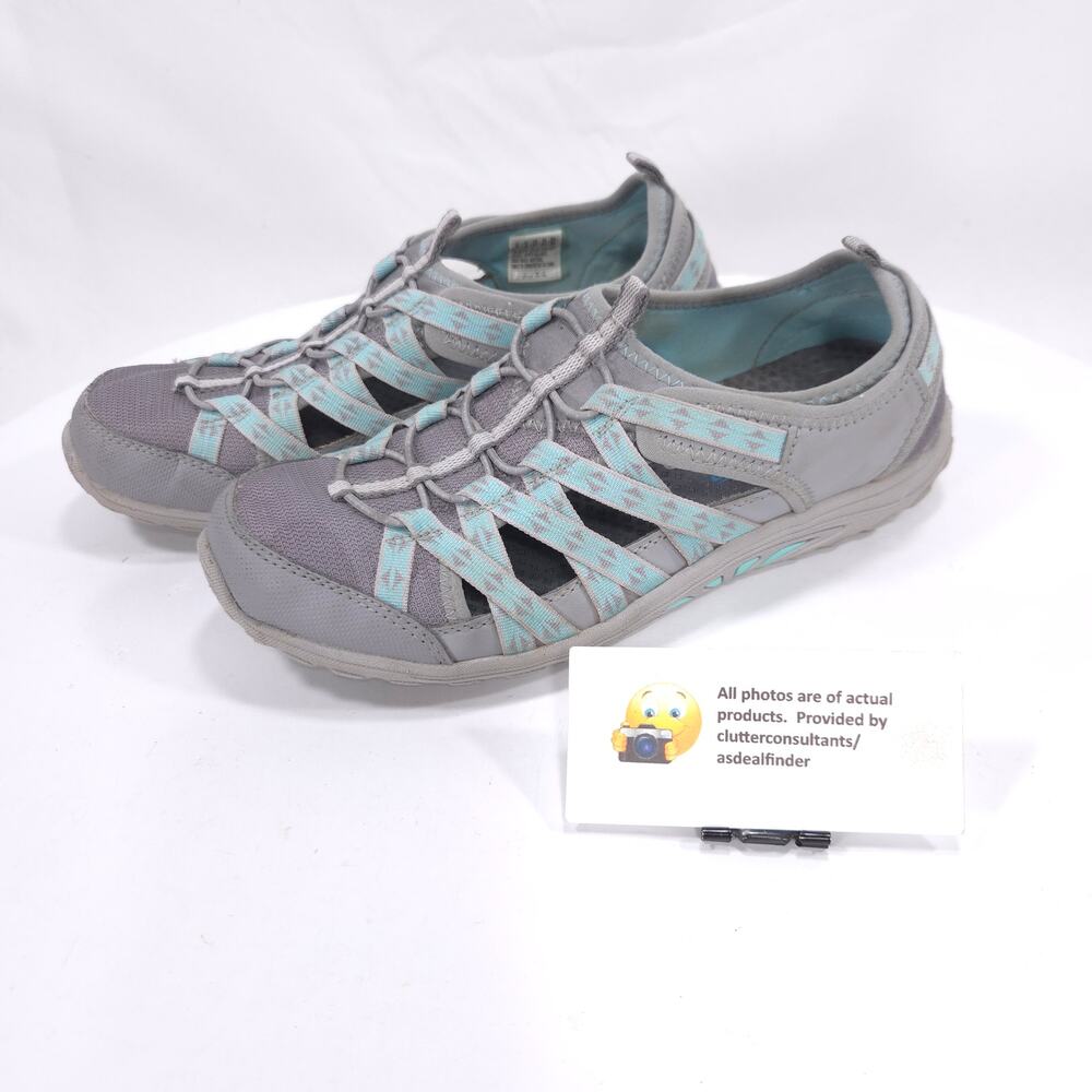 Skechers Reggae Athletic Outdoor Slip On Shoe Womens Size 7 49359 Gray Blue